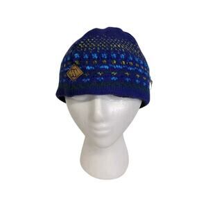 Merkley Headgear Blue Knit Virgin Wool Winter Beanie Hat Cap